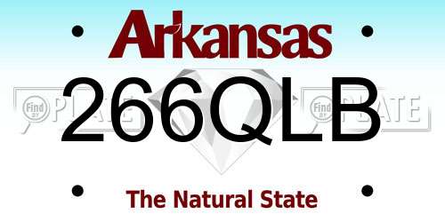 266QLB Arkansas License Plate