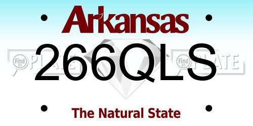 266QLS Arkansas License Plate
