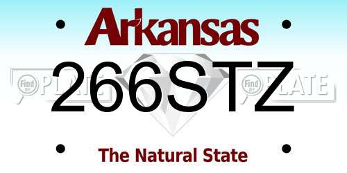 266STZ Arkansas License Plate