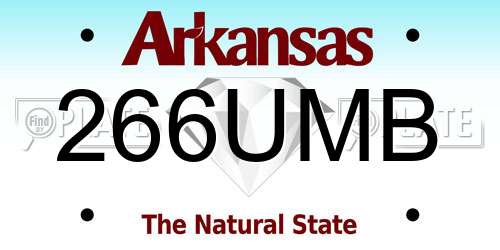 266UMB Arkansas License Plate