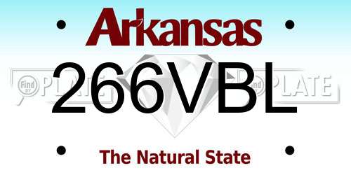 266VBL Arkansas License Plate