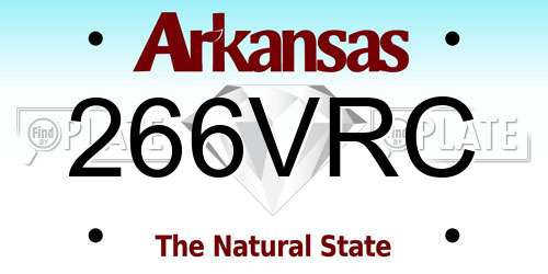 266VRC Arkansas License Plate