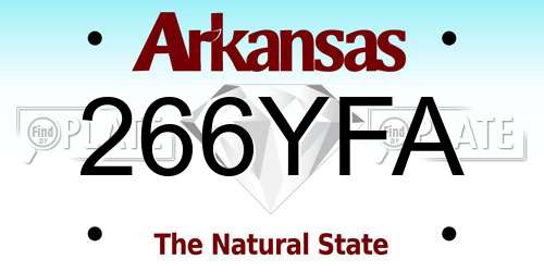 266YFA Arkansas License Plate