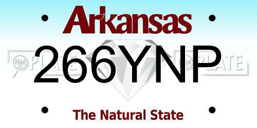 266YNP Arkansas License Plate