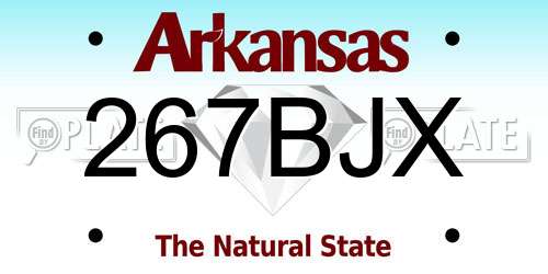 267BJX Arkansas License Plate