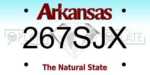 267SJX Arkansas License Plate
