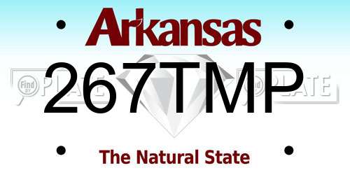 267TMP Arkansas License Plate