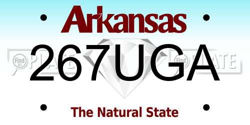 267UGA Arkansas License Plate