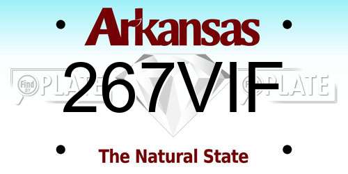 267VIF Arkansas License Plate