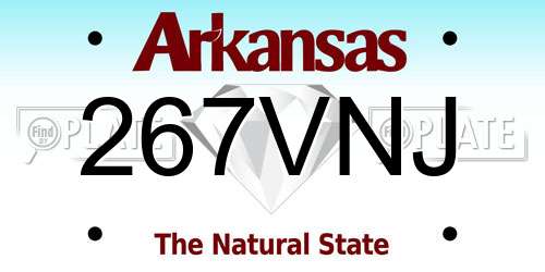 267VNJ Arkansas License Plate
