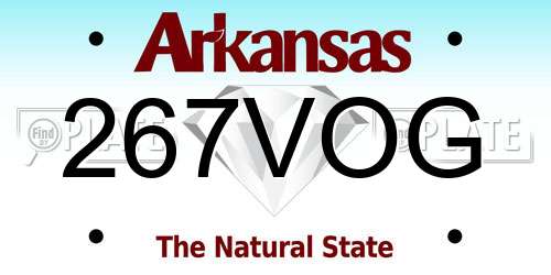 267VOG Arkansas License Plate