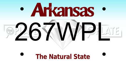 267WPL Arkansas License Plate