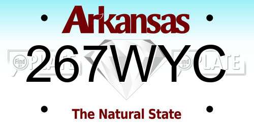 267WYC Arkansas License Plate