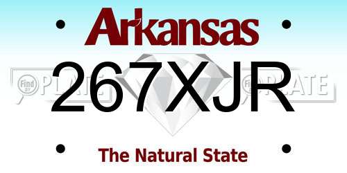 267XJR Arkansas License Plate