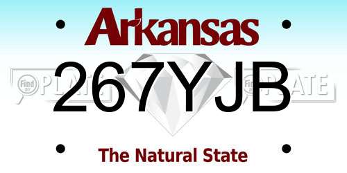 267YJB Arkansas License Plate