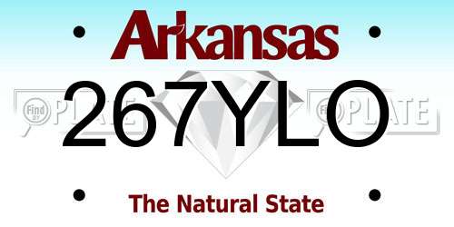 267YLO Arkansas License Plate