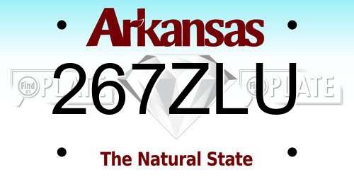 267ZLU Arkansas License Plate