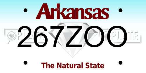 267ZOO Arkansas License Plate