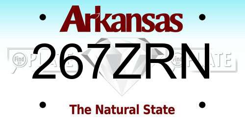 267ZRN Arkansas License Plate