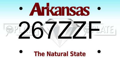 267ZZF Arkansas License Plate