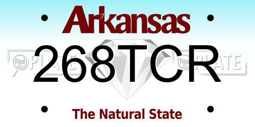 268TCR Arkansas License Plate