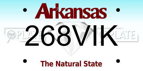 268VIK Arkansas License Plate