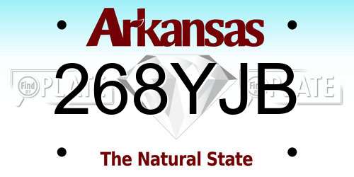 268YJB Arkansas License Plate