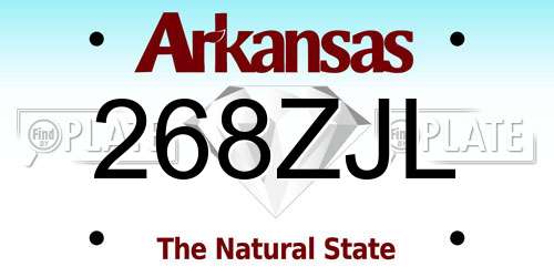 268ZJL Arkansas License Plate