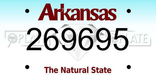 269695 Arkansas License Plate