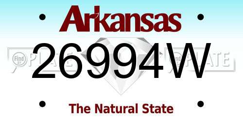 26994W Arkansas License Plate