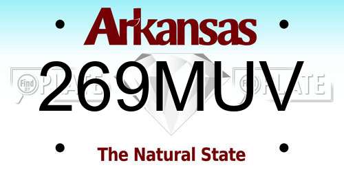 269MUV Arkansas License Plate