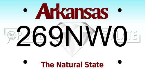 269NW0 Arkansas License Plate
