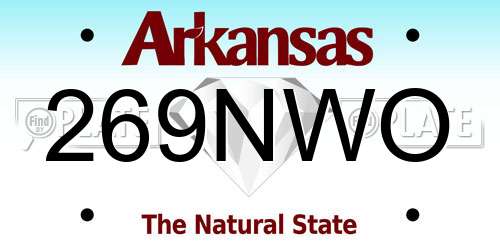 269NWO Arkansas License Plate