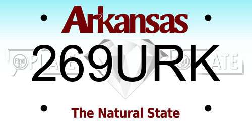 269URK Arkansas License Plate