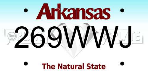 269WWJ Arkansas License Plate