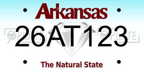 26AT123 Arkansas License Plate