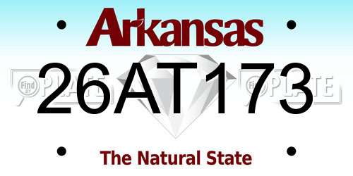 26AT173 Arkansas License Plate