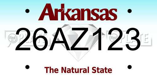 26AZ123 Arkansas License Plate