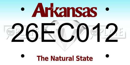 26EC012 Arkansas License Plate
