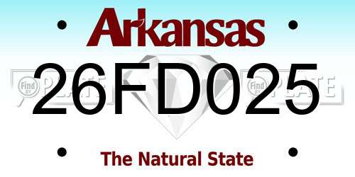 26FD025 Arkansas License Plate