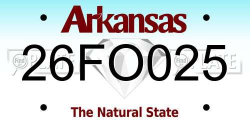 26FO025 Arkansas License Plate