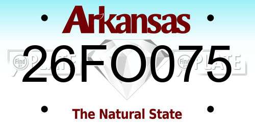 26FO075 Arkansas License Plate