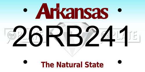 26RB241 Arkansas License Plate