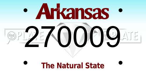 270009 Arkansas License Plate