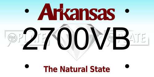 2700VB Arkansas License Plate