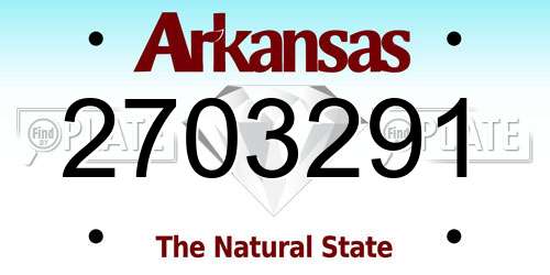 2703291 Arkansas License Plate