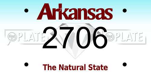 2706 Arkansas License Plate