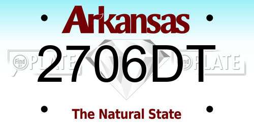2706DT Arkansas License Plate
