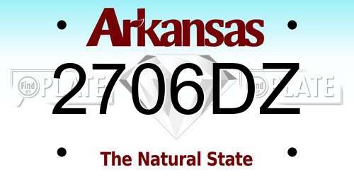 2706DZ Arkansas License Plate