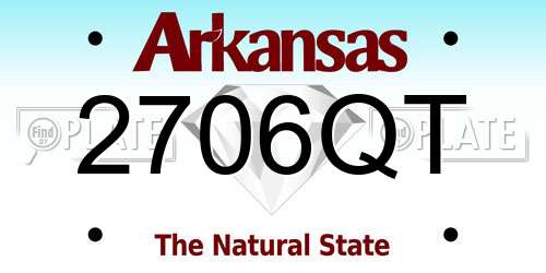 2706QT Arkansas License Plate